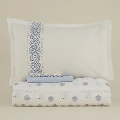 Karaca Marino Bettwäsche-Set für Doppelbett Blau aus 100 % Baumwolle