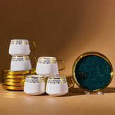 Karaca Verde – 12-teiliges Porzellan-Kaffeetassenset für 6 Personen (100 ml, Grün)