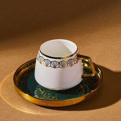 Karaca Verde – 12-teiliges Porzellan-Kaffeetassenset für 6 Personen (100 ml, Grün)