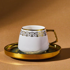 Karaca Verde – 12-teiliges Porzellan-Kaffeetassenset für 6 Personen (100 ml, Grün)