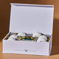 Karaca Verde – 12-teiliges Porzellan-Kaffeetassenset für 6 Personen (100 ml, Grün)