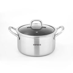 Karaca PowerSteel 316+ Edelstahl Kochgeschirr-Set mit Induktionsboden, 7-teilig