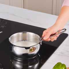 Karaca Induktions Stahl Kochgeschirr Set mit Vorratsbehälter, 13 Teilig