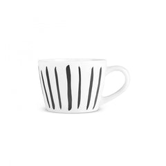 Karaca Linda Streifen Kaffeetasse aus Porzellan, Weiss, 350 ml
