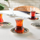 Karaca Helenstik 12-teiliges Teeglas-Set, Schwarz Gold