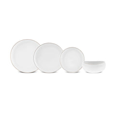 Karaca Stream Bone China Hole Gold 24-teiliges Tafelservice für 6 Personen, Mehrfarbig