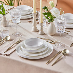 Karaca Streamline New Saturn Weiss 24-teiliges Tafelservice, 6 Personen