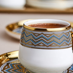 Karaca Suadiye – 12-teiliges Kaffeetassen-Set für 6 Personen (90 ml, Porzellan)