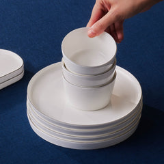 Karaca Forever Bone Bomo Platin Frühstücksset für 6 Personen, 22-teilig