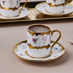 Karaca Bihter Espressotassen-Set für 6 Personen, 12-teilig, 90 ml