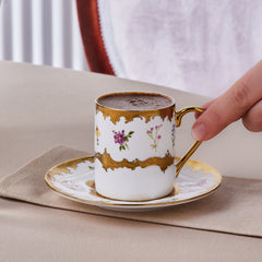 Karaca Bihter Espressotassen-Set für 6 Personen, 12-teilig, 90 ml