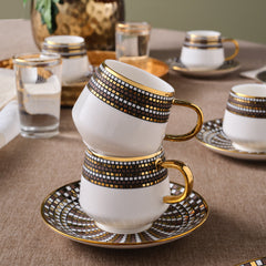 Karaca Belgin Kaffeetassenset, 12-teilig, für 6 Personen, 90 ml