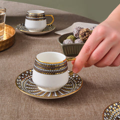 Karaca Belgin Kaffeetassenset, 12-teilig, für 6 Personen, 90 ml