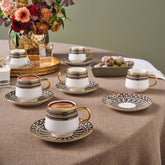 Karaca Belgin Kaffeetassenset, 12-teilig, für 6 Personen, 90 ml