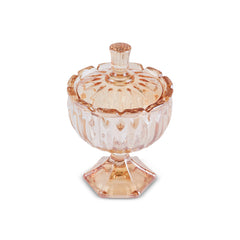 Karaca Jerry Lokumschale aus Glas Bernsteinfarben, 14,2 cm