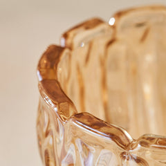 Karaca Jerry Lokumschale aus Glas Bernsteinfarben, 14,2 cm