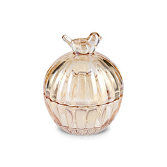 Karaca Lokumschale mit Vogel aus Glas Amber, 9,5 cm