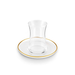 Karaca Juliet Teegläser-Set mit Goldrand für 6 Personen, 12-teilig, 170 ml