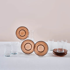 Karaca Juliet 12-teiliges Teeservice für 6 Personen, Braun