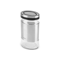 Karaca Stellum Vorratsglas aus Glas mit Deckel, Creme/Inox, 750 ml