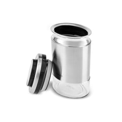 Karaca Stellum Vorratsglas aus Glas mit Deckel, Creme/Inox, 750 ml
