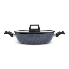 Karaca Aqua Granit Flacher Kochtopf mit Marmorbeschichtung, 30 cm