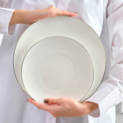 Karaca Fine Pearl Extra Chanak Platin Tafelservice für 12 Personen, 55-teilig