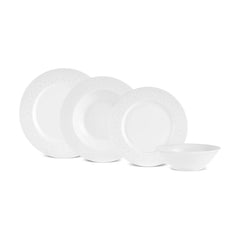Karaca New Dome Tafelservice für 6 Personen, 24-teilig, Weiss