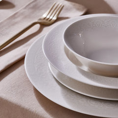 Karaca New Dome Tafelservice für 6 Personen, 24-teilig, Weiss