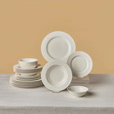 Karaca New Dome Tafelservice für 6 Personen, 24-teilig, Weiss