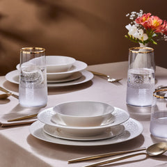 Karaca New Dome Tafelservice für 6 Personen, 24-teilig, Weiss