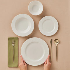 Karaca New Dome Tafelservice für 6 Personen, 24-teilig, Weiss