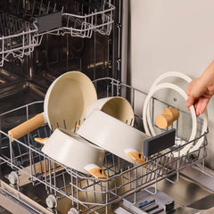 Karaca Swiss Crystal Almond Cream – 12-teiliges Kochgeschirr-Set mit Antihaftbeschichtung