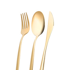 Karaca Lizbon Glänzend Gold Besteckset für 6 Personen, 30-teilig