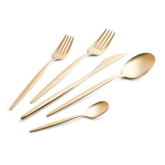 Karaca Lizbon Glänzend Gold Besteckset für 6 Personen, 30-teilig