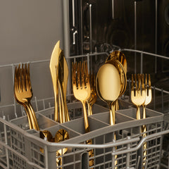 Karaca Lizbon Glänzend Gold Besteckset für 6 Personen, 30-teilig