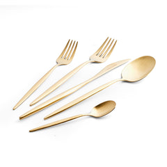 Karaca Lizbon Matt Gold Besteckset für 6 Personen, 30-teilig