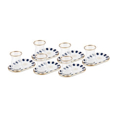 Karaca Belem Marineblau 12-teiliges Teeservice für 6 Personen