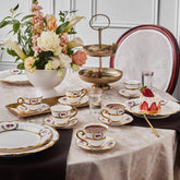 Karaca Royal Bone Elizabeth Espressotassen-Set für 6 Personen, 12-teilig, 90 ml