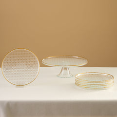 Karaca Rattan Gold – 7-teiliges Kuchenset (Gold)