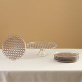 Karaca Rattan Grau-Glitzer – 7-teiliges Kuchenset für 6 Personen