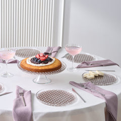 Karaca Rattan Grau-Glitzer – 7-teiliges Kuchenset für 6 Personen