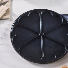 Karaca Fluffy Love – Antihaft-Pfannkuchenpfanne 26 cm mit Induktions-Keramikbeschichtung (Schwarz)