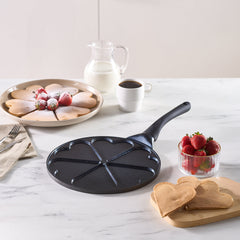 Karaca Fluffy Love – Antihaft-Pfannkuchenpfanne 26 cm mit Induktions-Keramikbeschichtung (Schwarz)