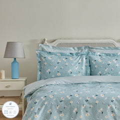 Karaca Home Daisy Bettwäsche-Set für Doppelbett Mint aus 100 % Baumwolle