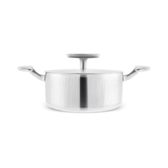 Karaca 3 Ply Rimova Flat Lid Kochgeschirr-Set aus Edelstahl, 8-teilig