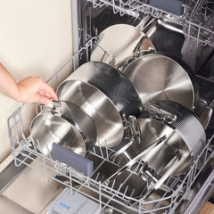 Karaca 3 Ply Rimova Flat Lid Kochgeschirr-Set aus Edelstahl, 8-teilig