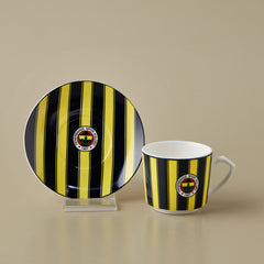Karaca x Fenerbahçe Lizenziertes Espressotassen-Set für 6 Personen aus Porzellan, 12-teilig, 80 ml