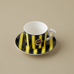 Karaca x Fenerbahçe Lizenziertes Espressotassen-Set für 6 Personen aus Porzellan, 12-teilig, 80 ml