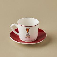 Karaca x Galatasaray Lizenziertes Espressotassen-Set für 6 Personen aus Porzellan, 12-teilig, 80 ml